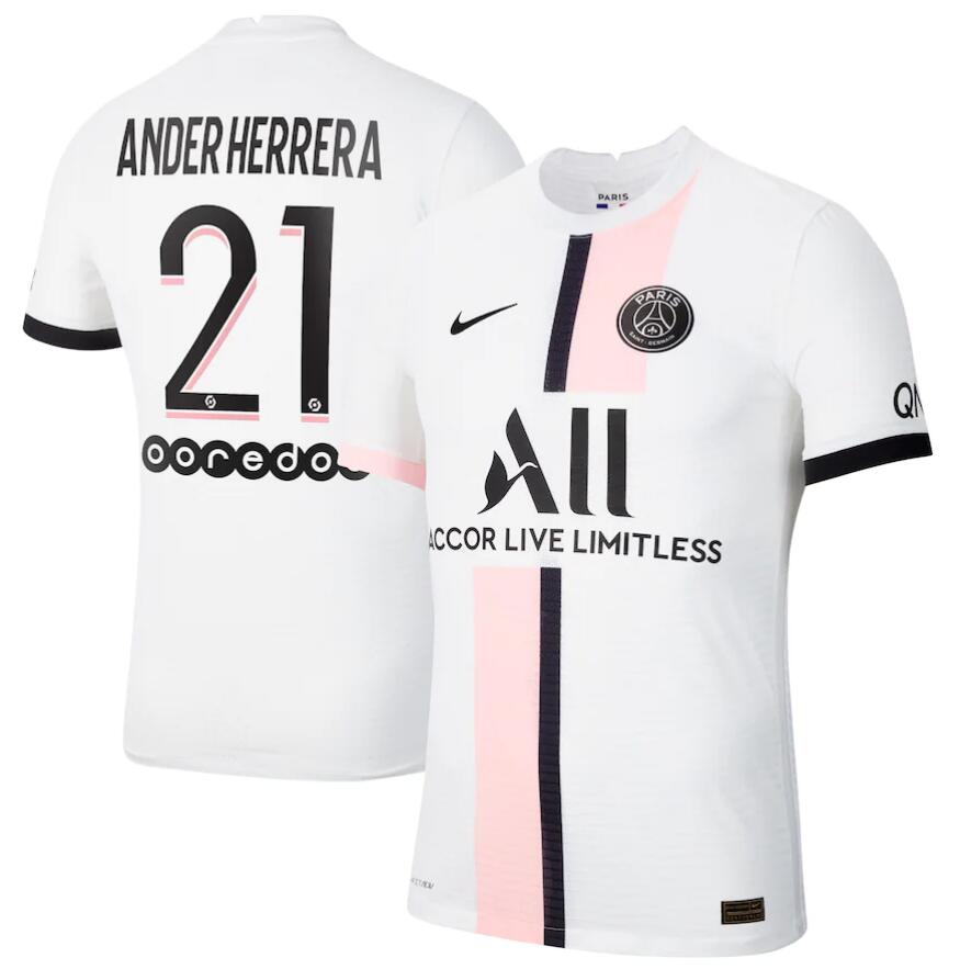 2021/22 Maillot PSG Extérieur Away Kit Soccer Jersey with Ander Herrera 21 printing